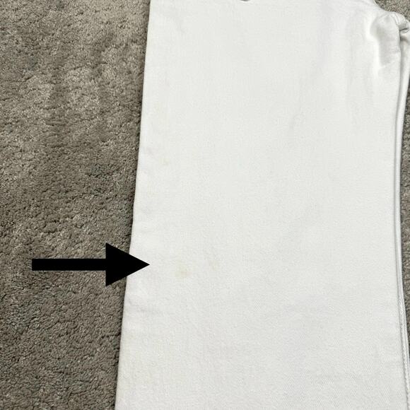 Frame Le Jane Crop Distressed Straight-Leg Jean 27 White Rumpled Blanc Destruct - Picture 14 of 15